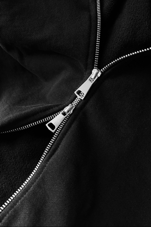 BLK ZIPPER HOODIE