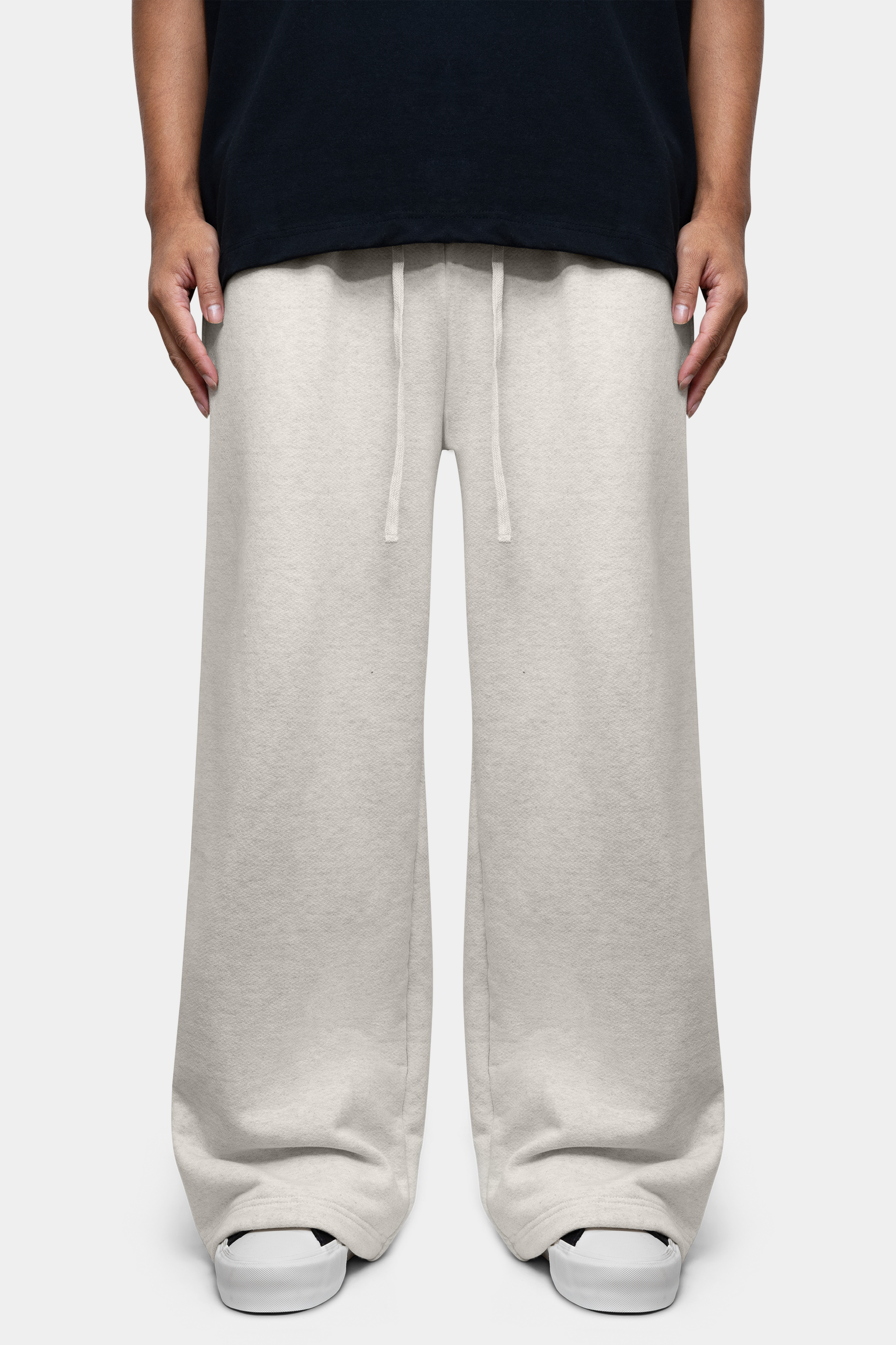 OATMEAL BAGGY TERRY SWEATPANTS