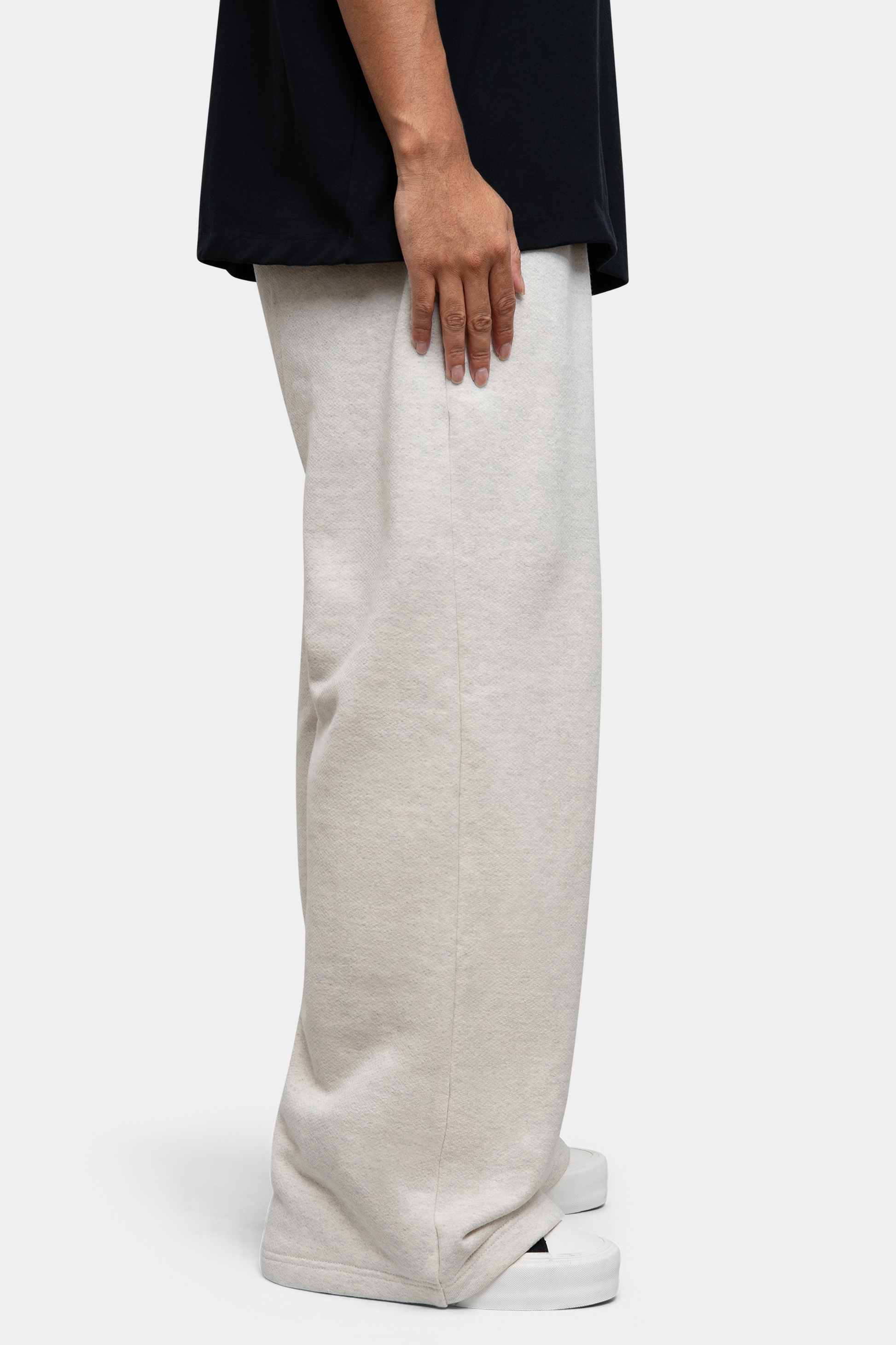 OATMEAL BAGGY TERRY SWEATPANTS