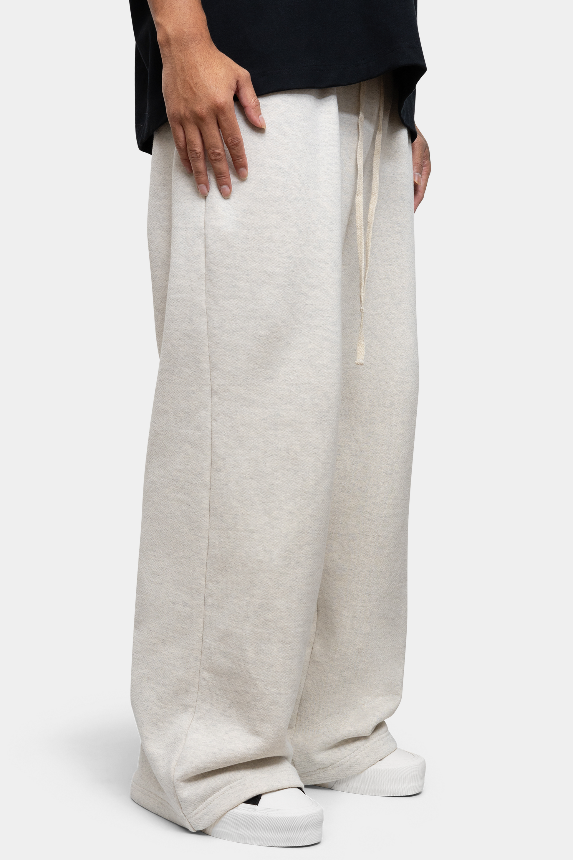 OATMEAL BAGGY TERRY SWEATPANTS